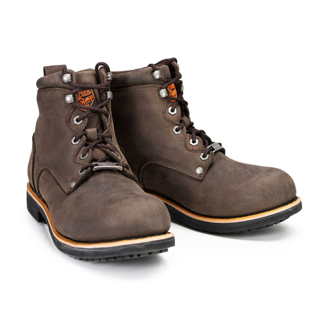 ML Men's Dark Brown 6-Inch Logger Motorcycle Riding Boots