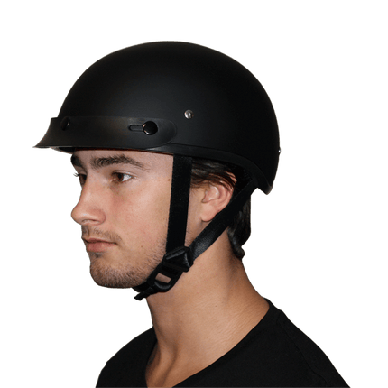 DOT Approved Daytona Motorcycle Half Face Helmet - Skull Cap Graphics for Men & Women, Scooters, ATVs, UTVs & Choppers - W/ Skull Flames Silver