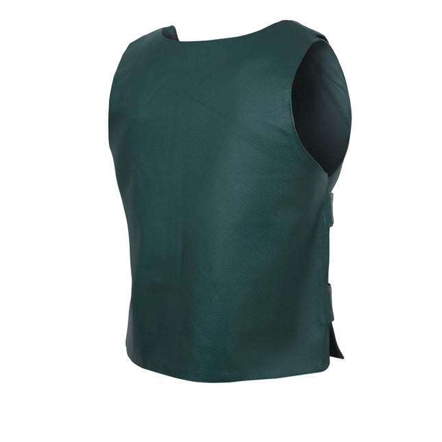 Women's SWAT Tactical Style Green Leather Biker Vest