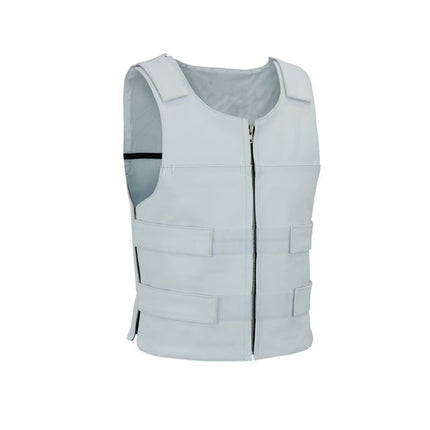 Men's Bulletproof Style White Leather Tactical Vest