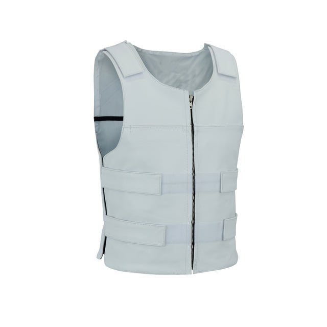 Men's Bulletproof Style White Leather Tactical Vest