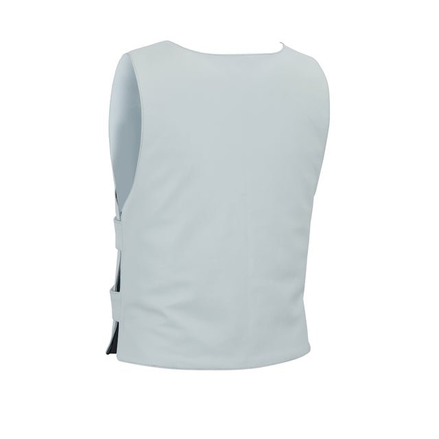 Men's Bulletproof Style White Leather Tactical Vest