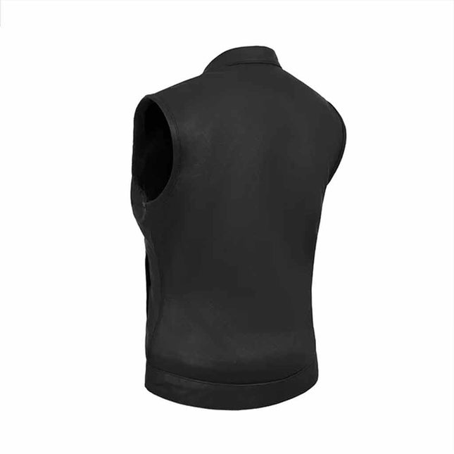 Women's Club Style Black Leather SOA Anarchy Motorcycle Vest