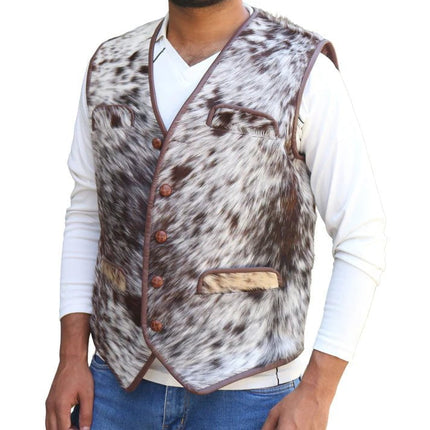 Men's Hair On Cowhide Vest