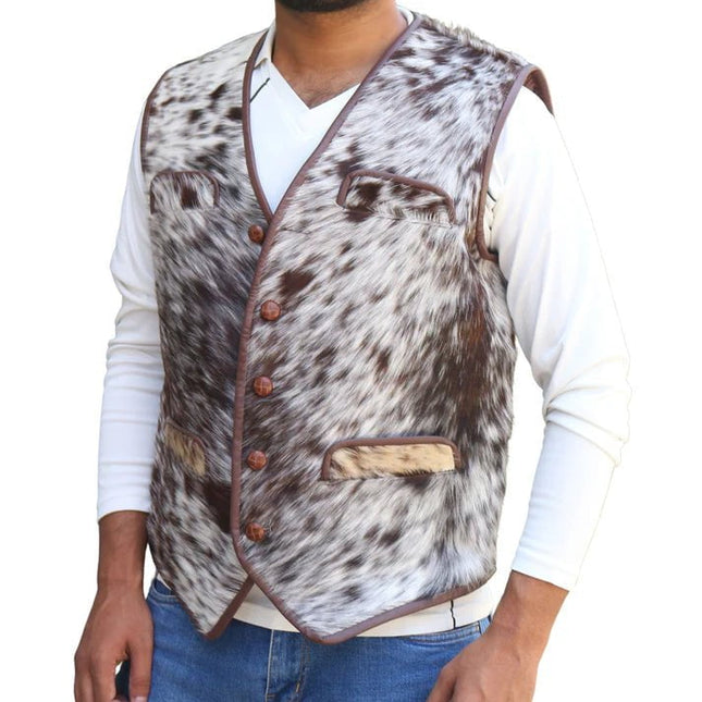 Men's Hair On Cowhide Vest