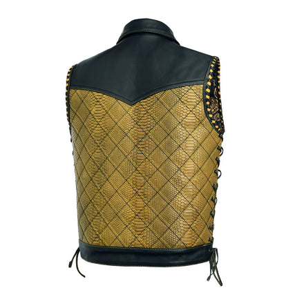 Kingsnake Men’s Motorcycle Leather Vest