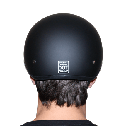 DOT Approved Daytona Motorcycle Half Face Helmet - Skull Cap Graphics for Men & Women, Scooters, ATVs, UTVs & Choppers - W/ Skull Flames Silver
