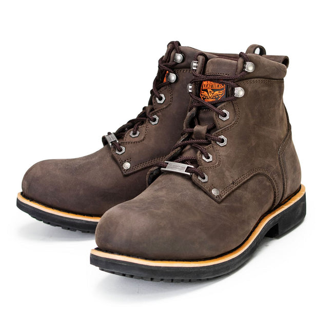 ML Men's Dark Brown 6-Inch Logger Motorcycle Riding Boots