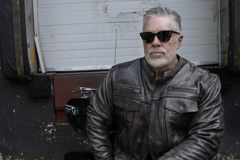 Men's Brown Distressed Leather Motorcycle Rider Jacket