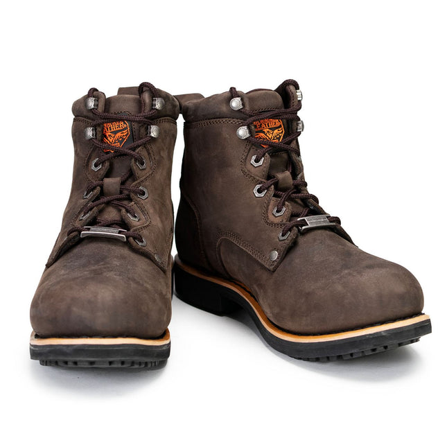 ML Men's Dark Brown 6-Inch Logger Motorcycle Riding Boots