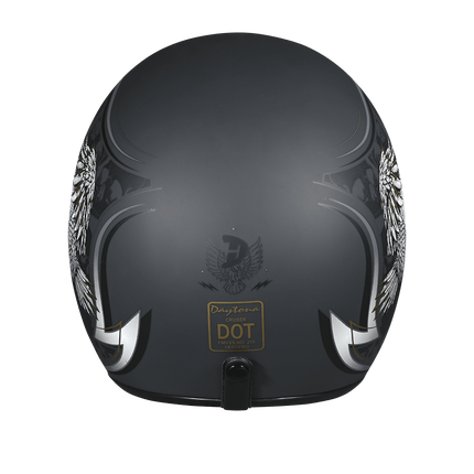 DOT Approved Daytona Cruiser Open Face Motorcycle Helmet - Men, Women & Youth - With Visor & Graphics - W/ Wild Soul
