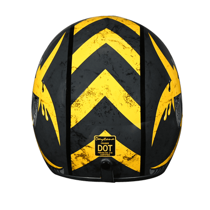 DOT Approved Daytona Cruiser Open Face Motorcycle Helmet - Men, Women & Youth - With Visor & Graphics - W/ Toxic