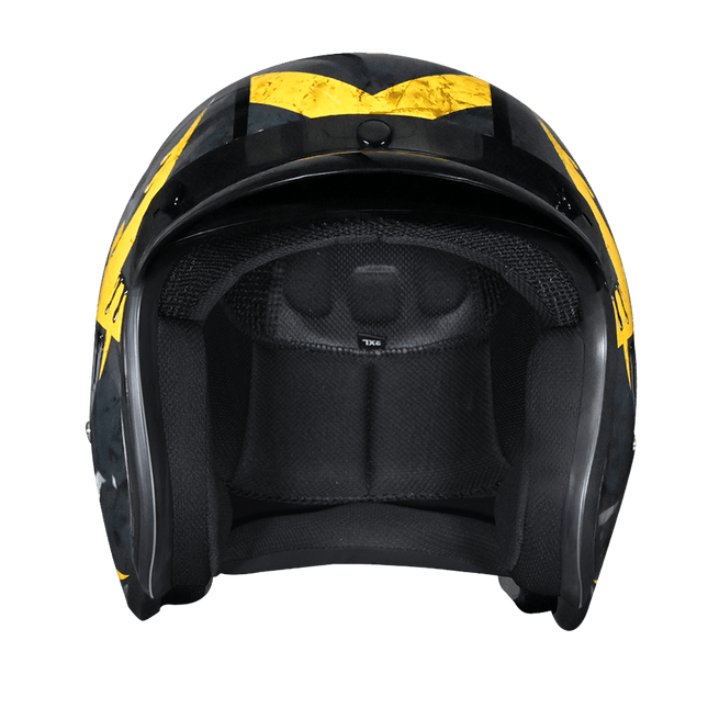 DOT Approved Daytona Cruiser Open Face Motorcycle Helmet - Men, Women & Youth - With Visor & Graphics - W/ Toxic