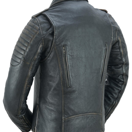 Women's Lightweight Drum Dyed Distressed Naked Lambskin M/C Jac