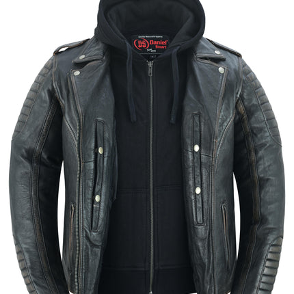 Women's Lightweight Drum Dyed Distressed Naked Lambskin M/C Jac