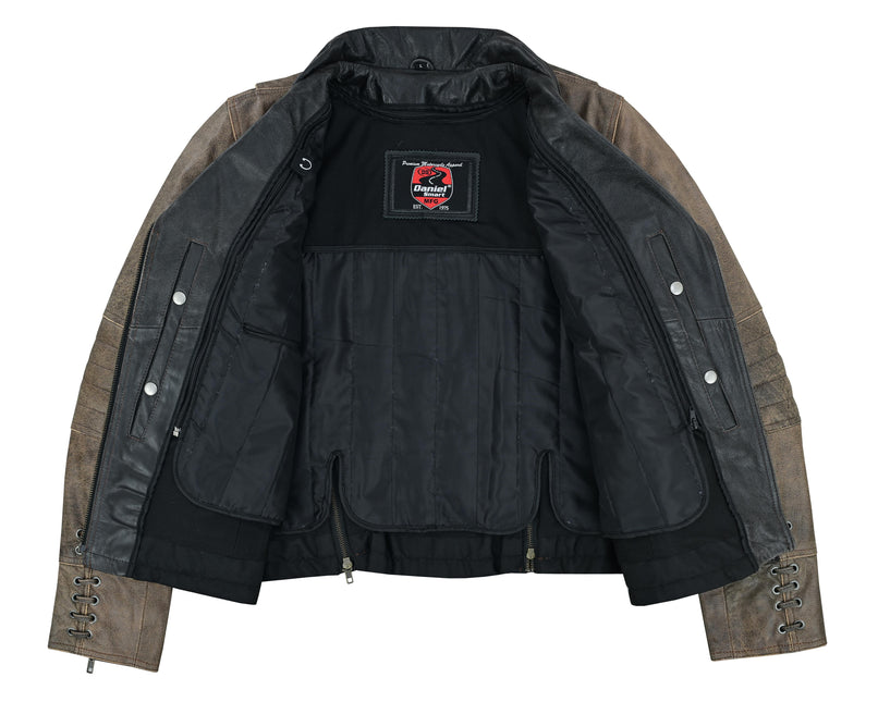Must Ride - Two Tone Women's Leather Biker Jacket