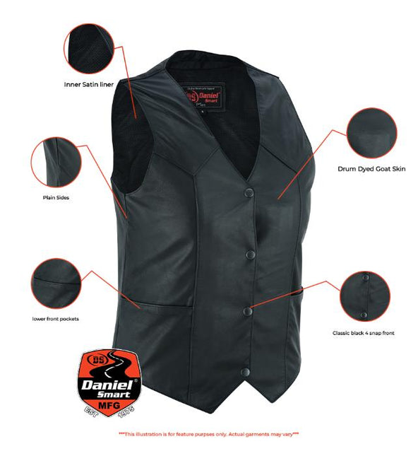 Women's Classic Plain Side Vest