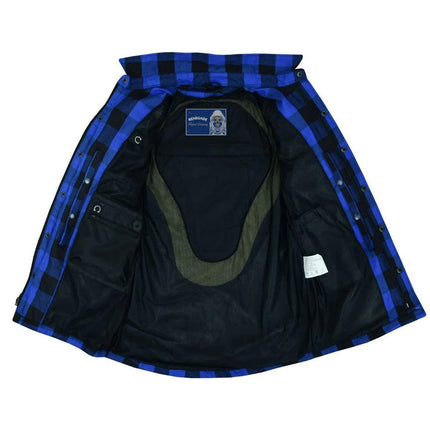 Lumberjack Men's Armored Motorcycle Flannel Shirt - Blue