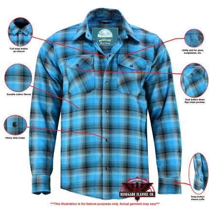DS Flannel Shirt - Blue and Black Shaded