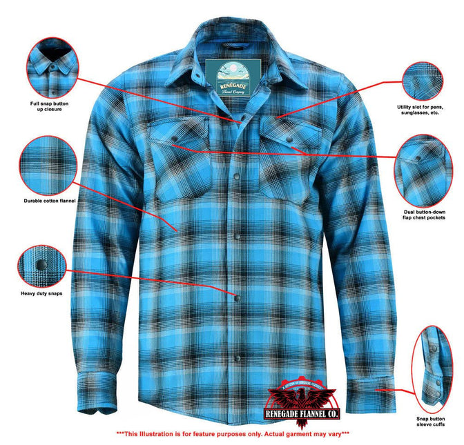 DS Flannel Shirt - Blue and Black Shaded