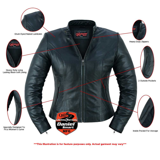 Women's Stylish Biker Style Lightweight Leather Jacket