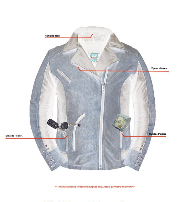 Must Ride - Two Tone Women's Leather Biker Jacket