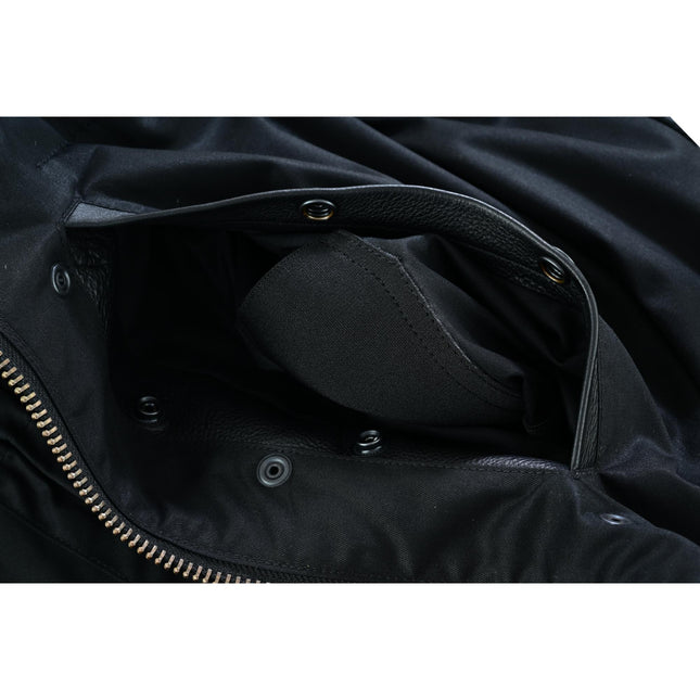 Men's Black Leather Motorcycle Vest with Upgraded Style