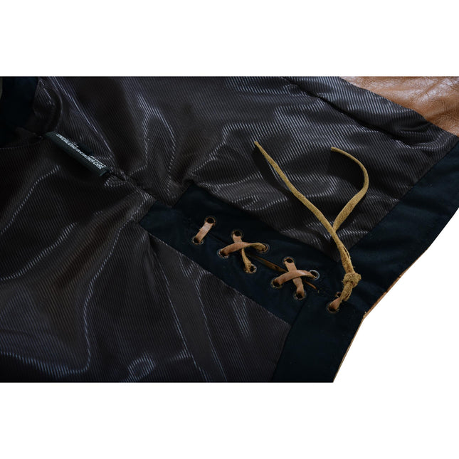 Women's Brown Zippered Vest with Lacing Details