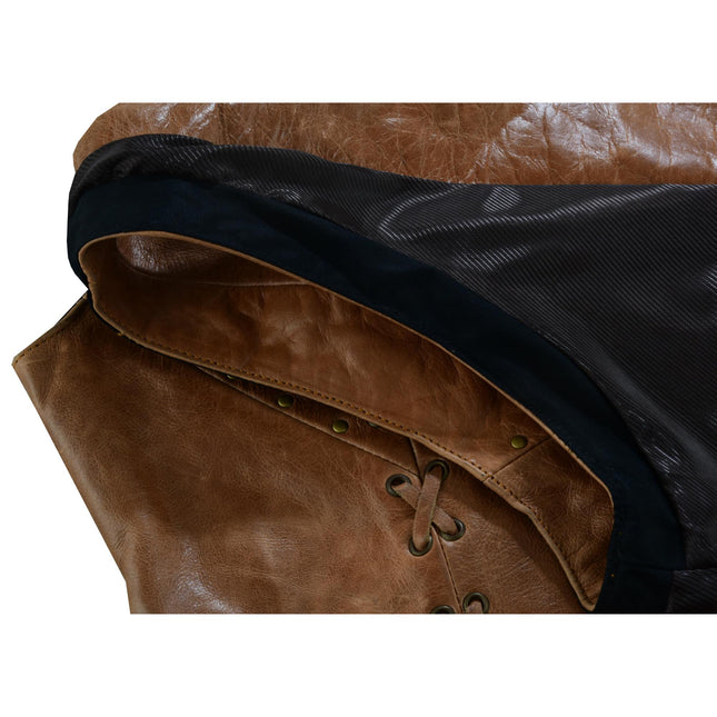 Women's Brown Zippered Vest with Lacing Details
