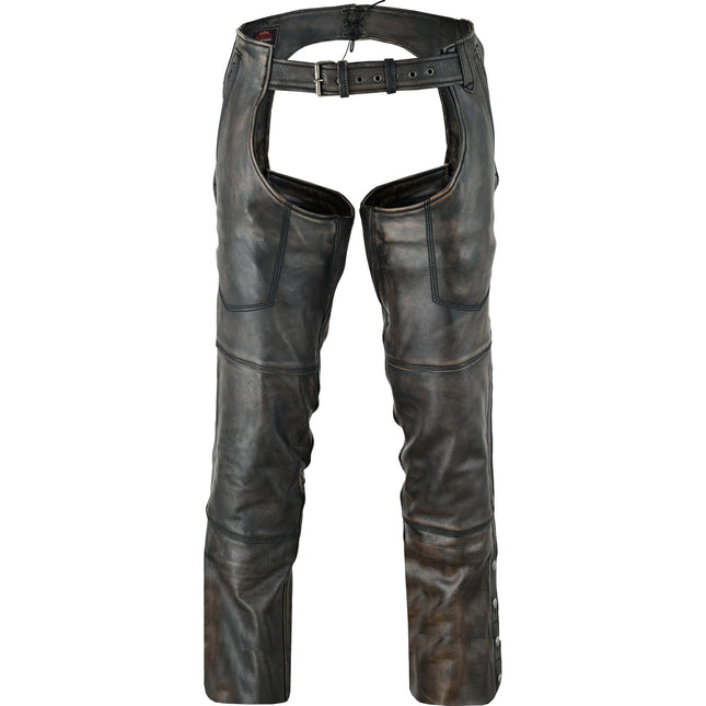 Unisex Four Pockets Insulated Chaps with Stretchable Inner Thigh