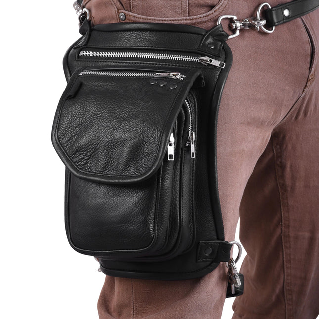 Black Thigh Leg Purse w/ Waist Belt