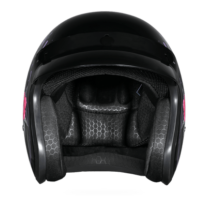 DOT Approved Daytona Cruiser Open Face Motorcycle Helmet - Men, Women & Youth - With Visor & Graphics - W/ Butterfly