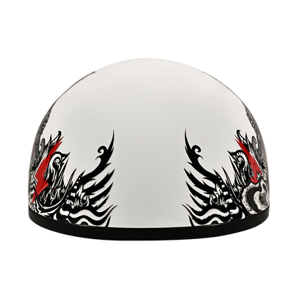 DOT Approved Daytona Motorcycle Half Face Helmet - Skull Cap Graphics for Men & Women, Scooters, ATVs, UTVs & Choppers - W/ Rockin' Reaper