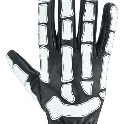 SkullTrail Men's leather  gloves Black & White