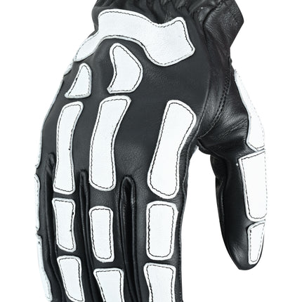 SkullTrail Men's leather  gloves Black & White