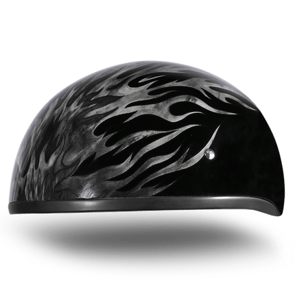 DOT Approved Daytona Motorcycle Half Face Helmet - Skull Cap Graphics for Men & Women, Scooters, ATVs, UTVs & Choppers - W/ Ignite Grey