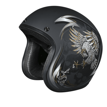 DOT Approved Daytona Cruiser Open Face Motorcycle Helmet - Men, Women & Youth - With Visor & Graphics - W/ Wild Soul