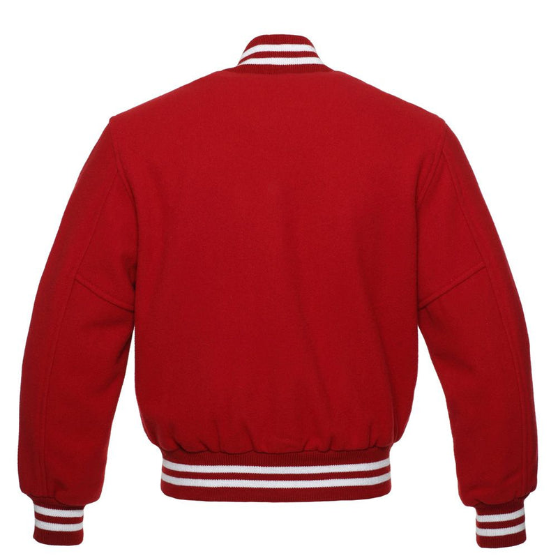 Red Wool Letterman Varsity Jacket