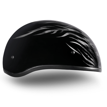 DOT Approved Daytona Motorcycle Half Face Helmet - Skull Cap Graphics for Men & Women, Scooters, ATVs, UTVs & Choppers - W/ Ignite Grey