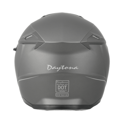 D.O.T. & ECE Daytona Spyder Jet- Gun Metal Grey Dull Metallic