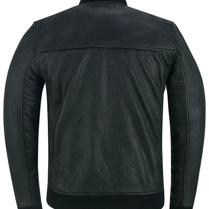Stalwart Men's Fashion Black Leather Bomber Jacket
