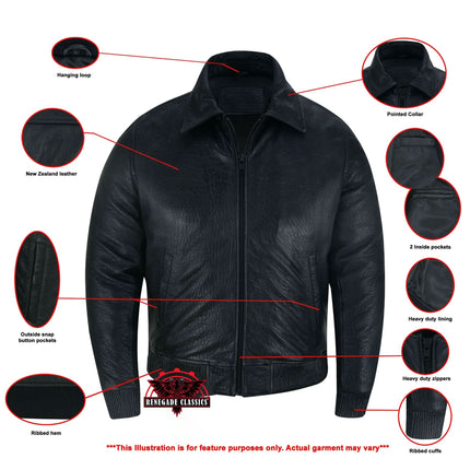 Traveler Men's Fashion Black Leather Jacket