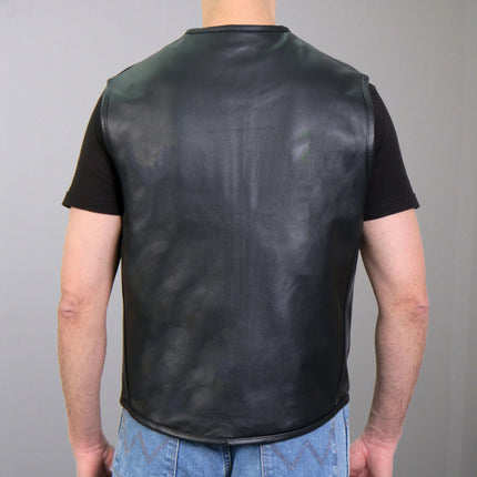 Hot Leathers Club Style 'Jumbo Skull' Biker Vest w/ Concealed Carry