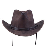 Distressed Brown Outback Leather Western Hat