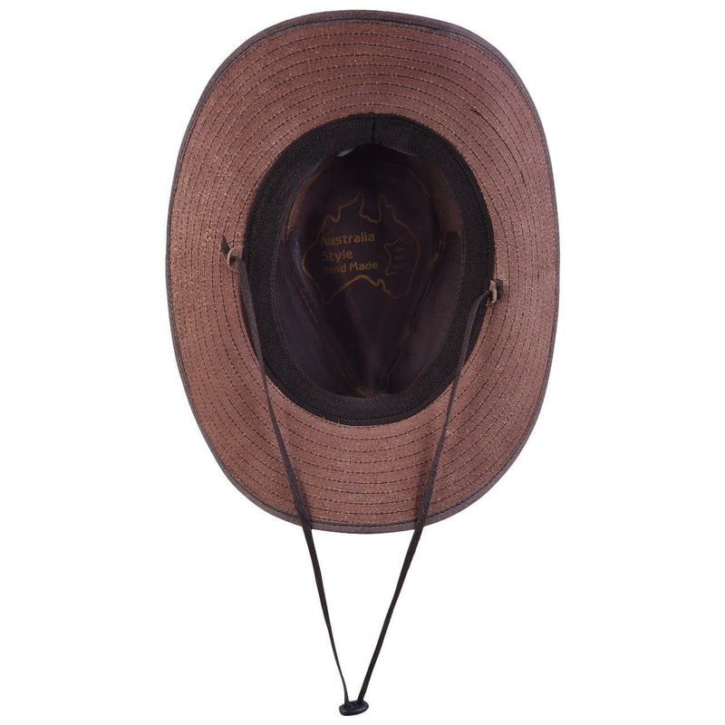 Distressed Brown Outback Leather Western Hat