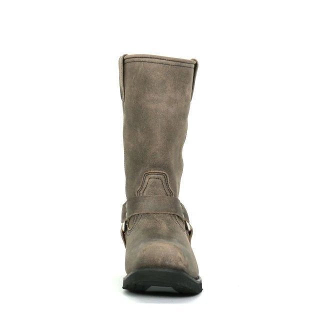 Hot Leathers Men's Stone Wash Brown 11-Inch Leather Harness Boots