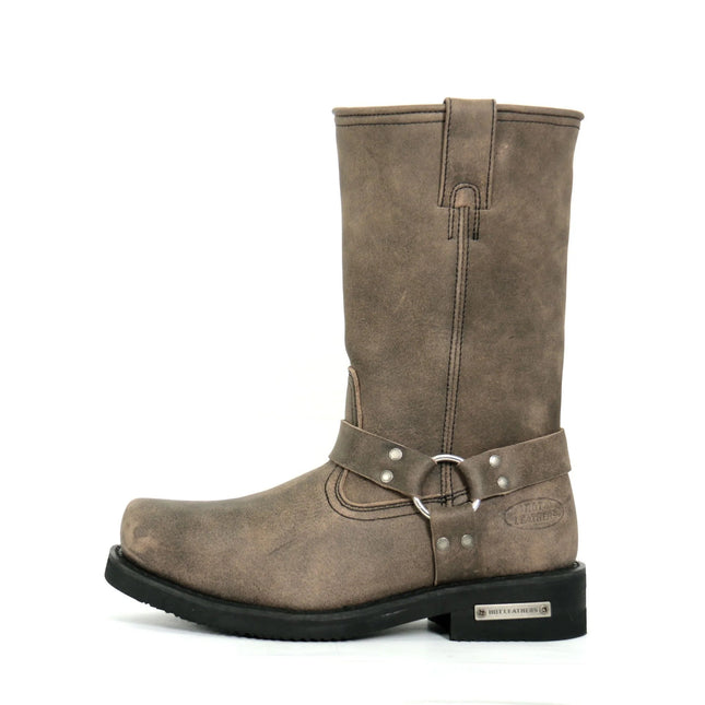 Hot Leathers Men's Stone Wash Brown 11-Inch Leather Harness Boots