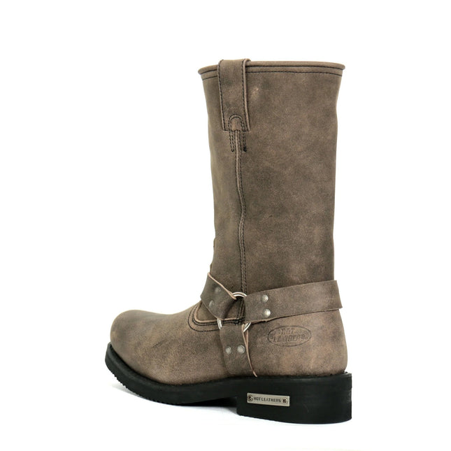 Hot Leathers Men's Stone Wash Brown 11-Inch Leather Harness Boots