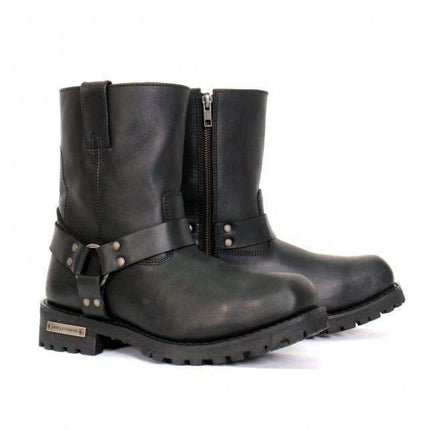 Hot Leathers Men's 8" Black Short Harness Biker Boots