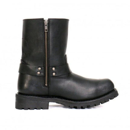 Hot Leathers Men's 8" Black Short Harness Biker Boots